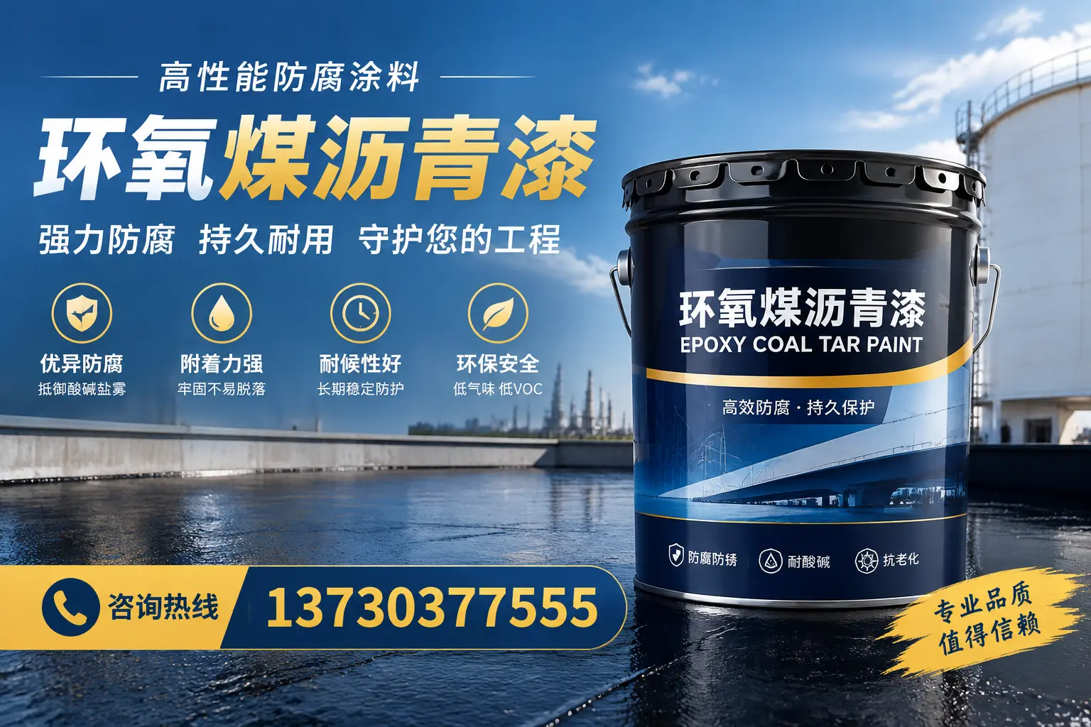 环氧煤沥青漆的耐久性分析，适合路桥的使用场景